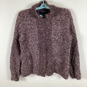 Country Shop Womens Sweater Sz L Long Sleeve Cardigan Soft Lambs Wool Excellent